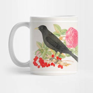 Black Bird with Roses (18th Century) Mug